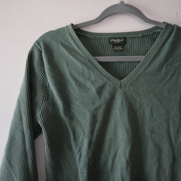 Eddie Bauer Women's Khaki Ribbed Longsleeve Top - Picture 7 of 7